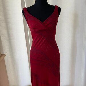 Ruby Rox Women's Red and Burgundy Dress
